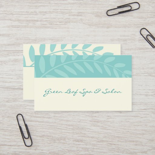 Customizable Green Leaves, Branch Border Business Card Templates