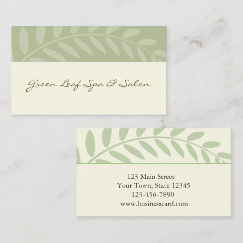 Green Leaves, Branch Border Business Card Template