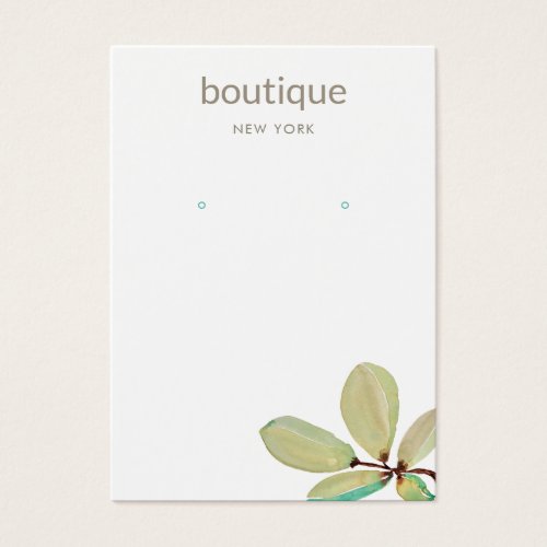 Green Leaves Branch Earring Display Card