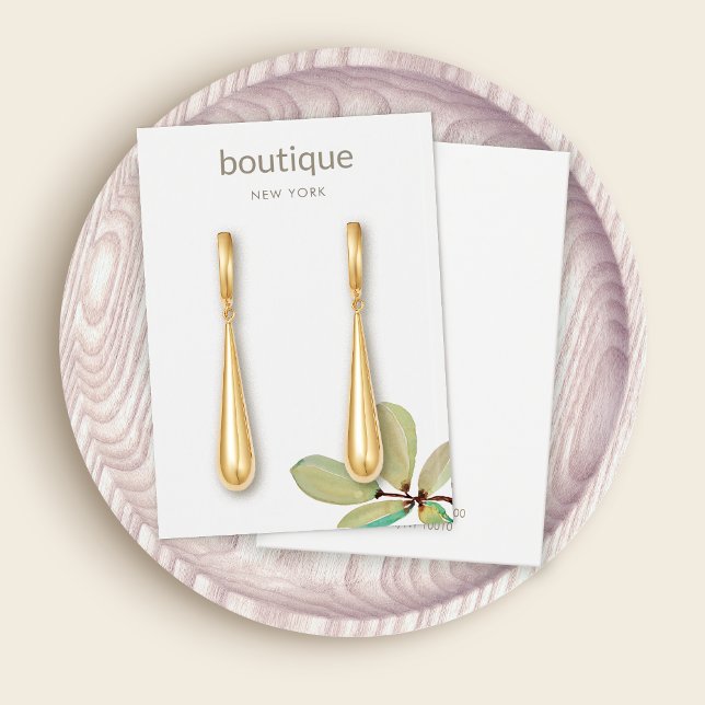 Green Leaves Branch Earring Display Card (Creator Uploaded)
