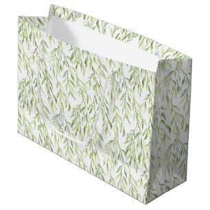 Green Leaves Bridal Shower Large Gift Bag