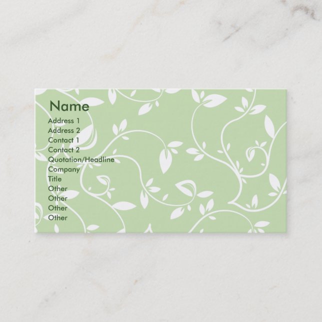 Green Leaves - Business Business Card (Front)