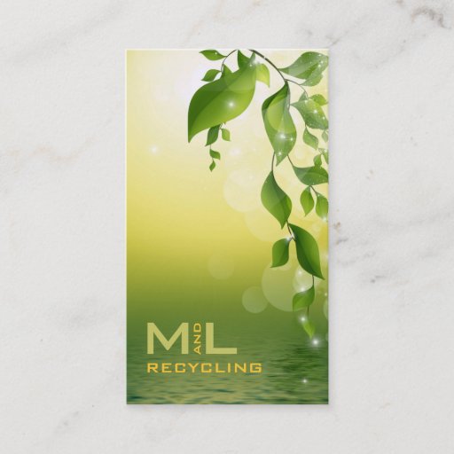 Customizable Green Leaves Business Card