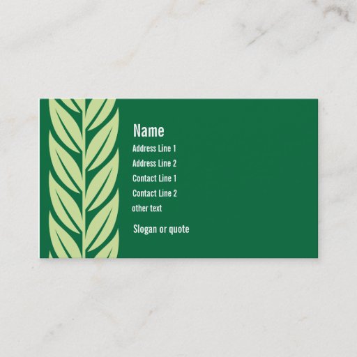 Customizable Green Leaves Business Card