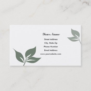 Green Leaves Business Cards by AJsGraphics at Zazzle