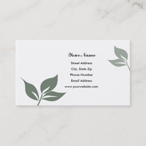 Customizable Green Leaves Business Cards