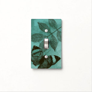 Green Leaves Butterfly Light Switch Cover