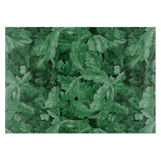 Green Leaves (by William Morris) Cutting Board (Front)
