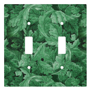Green Leaves (by William Morris) Light Switch Cover