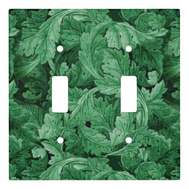 Green Leaves (by William Morris) Light Switch Cover (Front)