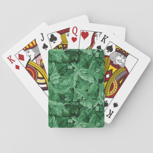 Green Leaves by William Morris Playing Cards
