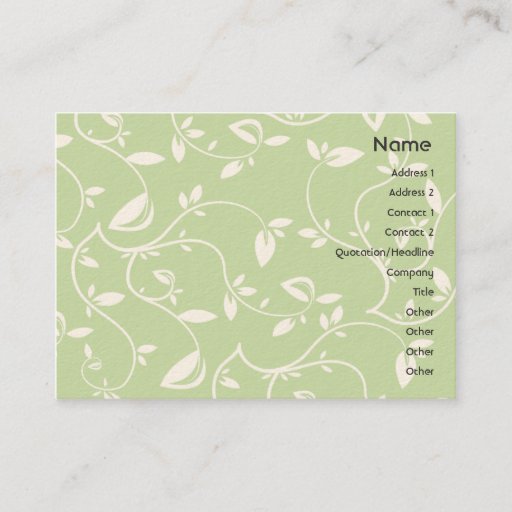 Customizable Green Leaves - Chubby Business Card Templates