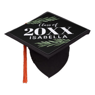 Green Leaves Class of 2026 Graduation Cap Topper