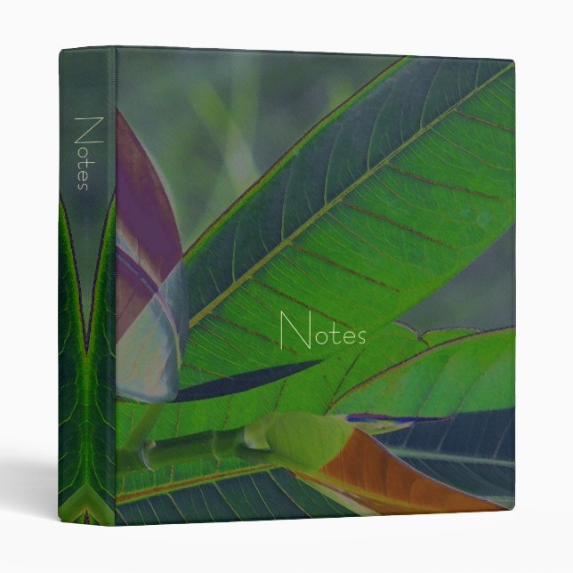 Green Leaves Close-Up 3 Ring Binder (Front/Spine)