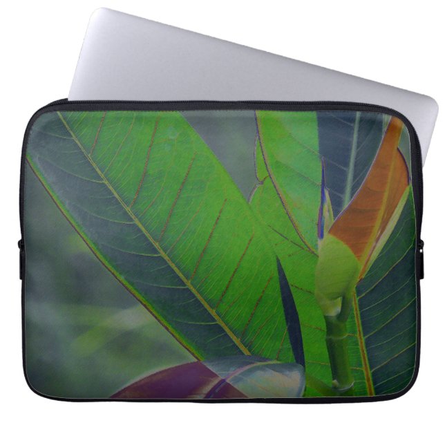 Green Leaves Close-Up Laptop Sleeve (Front)