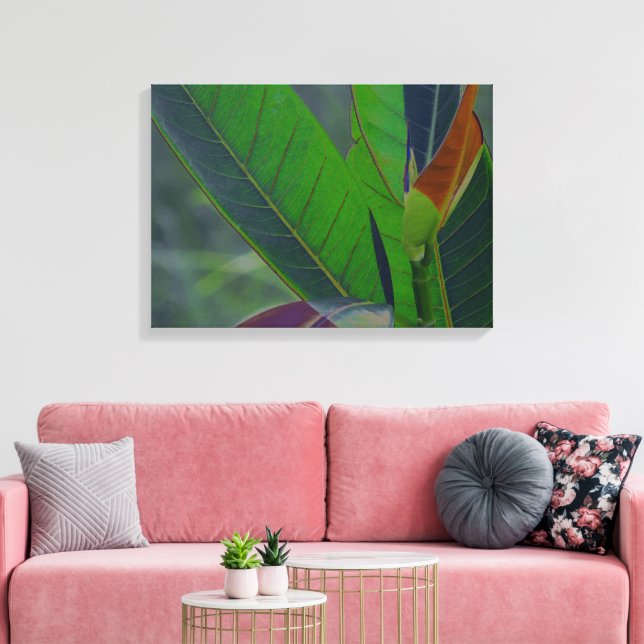 Green Leaves Closeup Canvas Print (Insitu(LivingRoom))