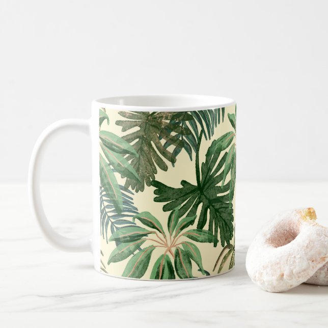 Green leaves coffee mug (With Donut)