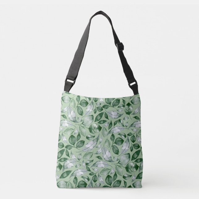 Green leaves crossbody bag (Front)