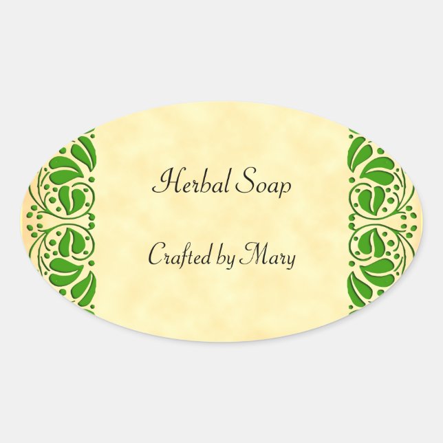 Green Leaves Custom Craft Sticker (Front)