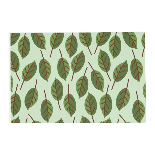 Green Leaves Design Placemat (Front)