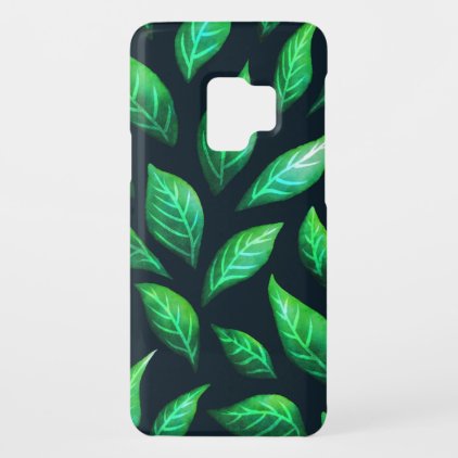 Green leaves design with a mixed media ink and dig Case-Mate samsung galaxy s9 case