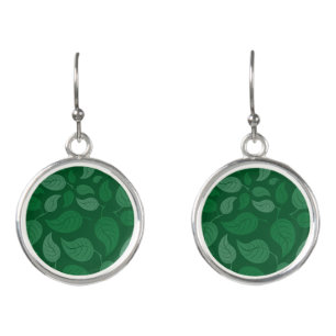 Green leaves earrings