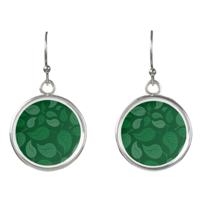 Green leaves earrings (Front)