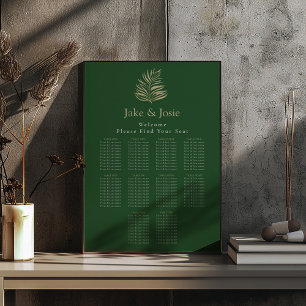 Green leaves Elegant Wedding Seating Chart Foam Bo Board
