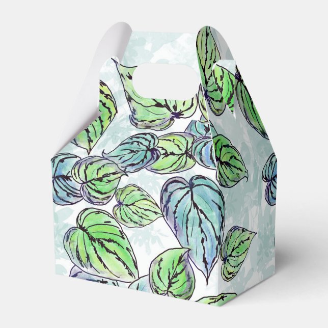 Green Leaves  Favor Box (Front Side)