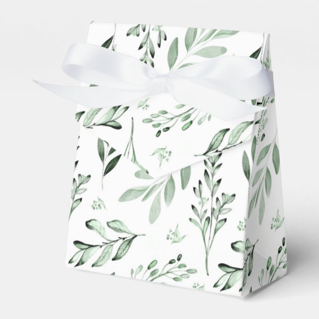 Green leaves  favor boxes (Front Side)