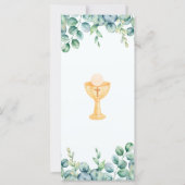 Green Leaves First Communion Bookmark in Spanish (Back)