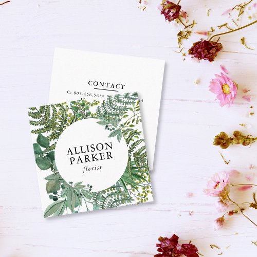 Green Leaves Florist Gardener Business Card