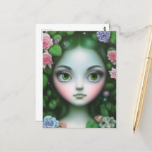 Green Leaves & Flowers Forest Girl