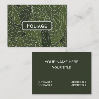 Green Leaves Foliage Business Card