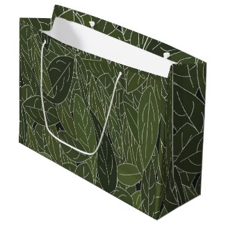 Green Leaves Foliage Large Gift Bag