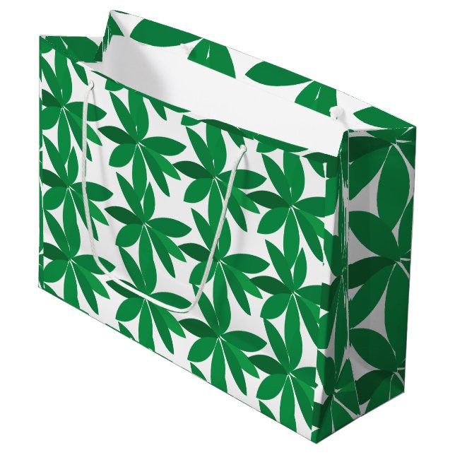 Green Leaves Foliage Large Gift Bag (Front Angled)