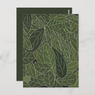 Green Leaves Foliage Postcard