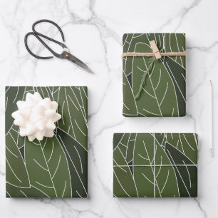 Green Leaves Foliage Wrapping Paper Sheets