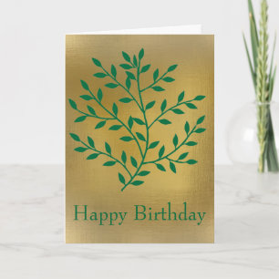 Green leaves green olive branch leaf decor card
