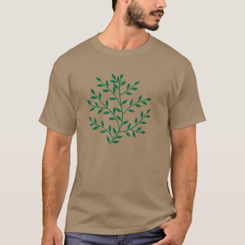 Green leaves green olive branch leaf decor T_Shirt