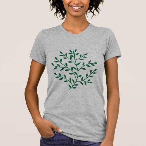 Green leaves green olive branch leaf decor T_Shirt