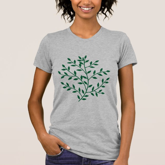 Green leaves green olive branch leaf decor T-Shirt (Front)