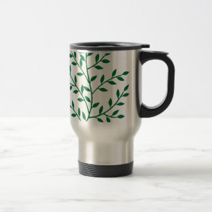Green leaves green olive branch leaf decor travel mug