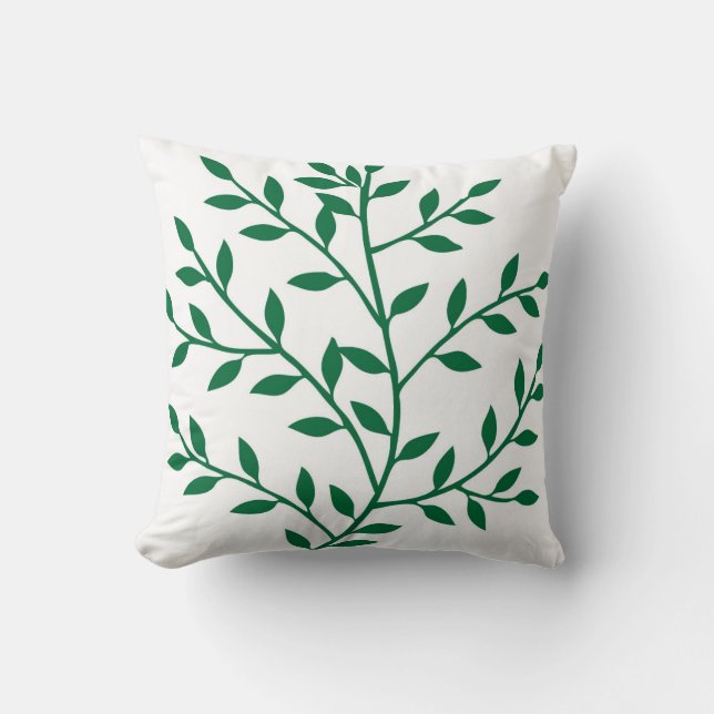 Green leaves green tree go green throw pillow (Front)