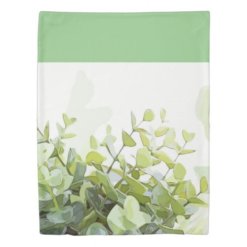 Green leaves greenery concept duvet cover