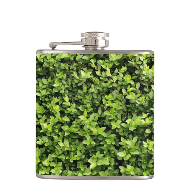 Green Leaves Hip Flask (Front)