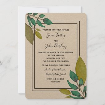 Green Leaves Invitation | Zazzle