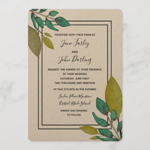 Green Leaves Invitation