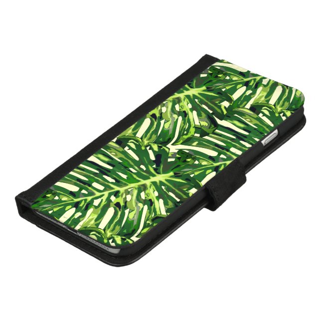 Green Leaves iPhone Wallet Case (Bottom)