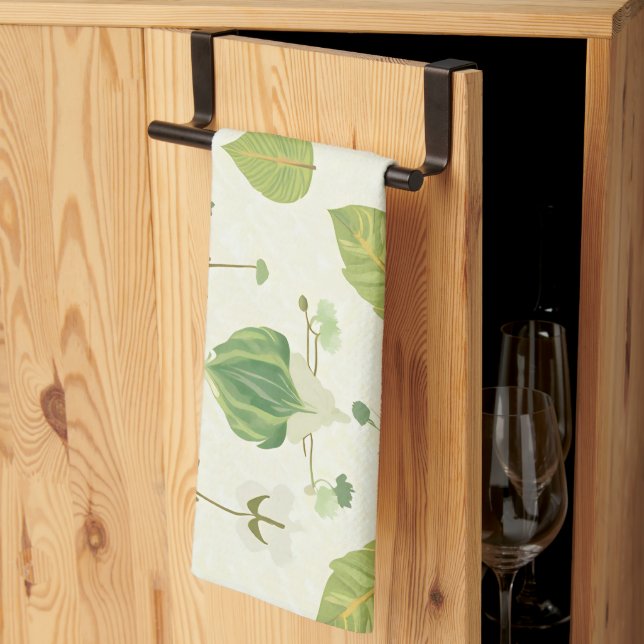 Green Leaves Kitchen Towel (Thirds Fold)